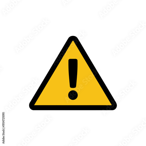 Graphic Representation of a Yellow Triangular Warning Sign with Black Exclamation Mark Symbolizing