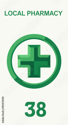 Green Pharmacy Symbol: A Clear Illustration of Local Health Services for Modern Needs