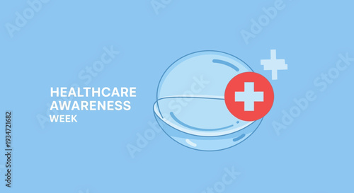 Healthcare Awareness Week: Promoting Health and Wellbeing with Pill and Cross Icons