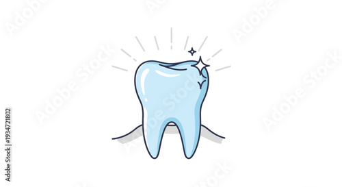 Healthy And Clean Tooth With Shining Elements Depicting Perfect Oral Hygiene