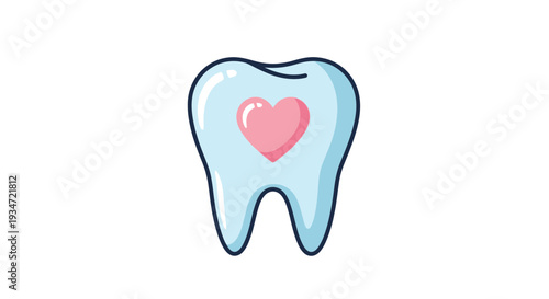 Healthy And Happy Tooth With A Pink Heart Symbolizing Dental Love And Care