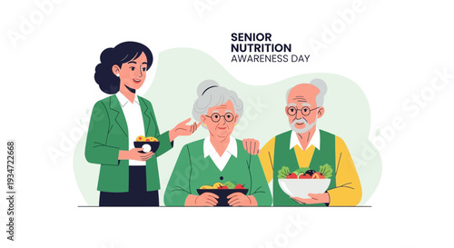 Healthy Senior Nutrition Day, Elderly People Receiving Nutritional Advice, Well Being