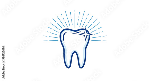 Healthy Smile: Shining Tooth Icon for Dental Hygiene and Healthcare Services