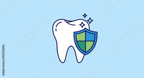 Healthy Teeth Symbolizing Dental Hygiene with Protective Shield for Overall Well-being