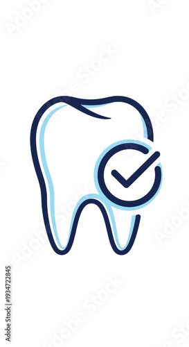 Healthy Tooth Icon Representing Excellent Dental Care And Positive Oral Health Conditions