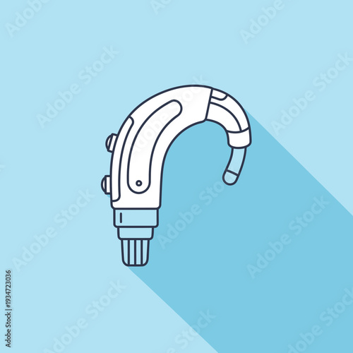 Hearing Aid Illustration Depicting Modern Assistive Technology For Audiological Support and