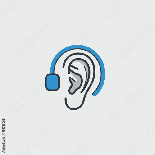 Hearing Aid Illustration: A Modern Vector Depiction of Sound Amplification and Ear Health