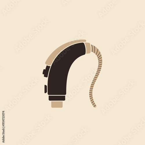 Hearing Aid Illustration Depicting Technological Device for Improved Auditory Functionality