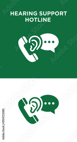 Hearing Support Hotline Graphic Illustrating Communication And Assistance For Hearing Impairments