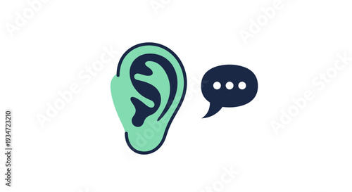 Hearing And Communication Symbol Representation Illustrating Concept Of Active Listening