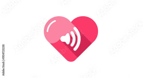 Heart Shaped Icon With Sound Waves Symbolizing Love Music And Audio Communication