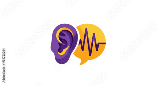 Hearing And Sound Wave Symbol: An Abstract Representation of Auditory Perception