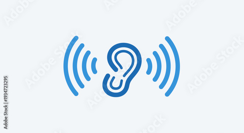 Hearing And Sound Waves Illustration Symbolizing Listening And Audio Communication Concept