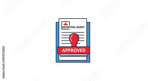 Hospital Audit Approved Document Illustration Representing Healthcare Compliance and Standards