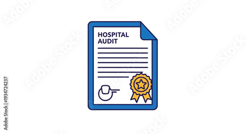 Hospital Audit Document Icon Demonstrating Compliance And Quality Assurance in Healthcare
