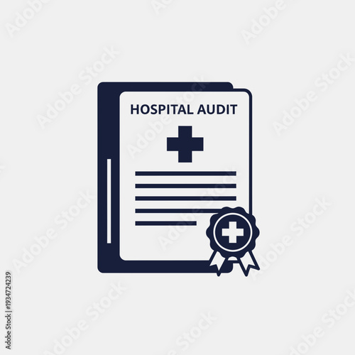 Hospital Audit Document Icon Demonstrating Healthcare Assessment and Quality Assurance Process