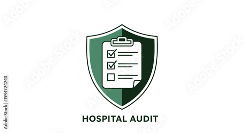 Hospital Audit Logo Representing Healthcare Quality Assessment And Medical Compliance