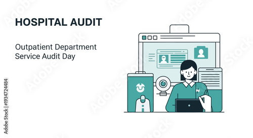 Hospital Audit Process: Medical Professional Analyzing Patient Data and Medical Records.