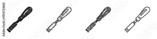 Sketch chisel icon design set