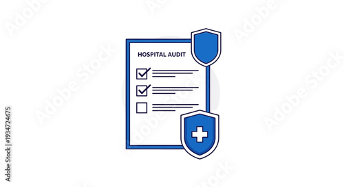Hospital Audit Symbolizing Healthcare Quality Assurance, Protecting Patient Information and Safety