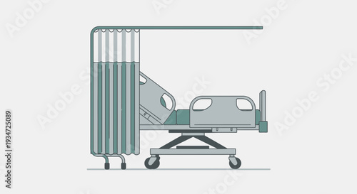 Hospital Bed Depiction: An Illustration of Healthcare And Patient Recovery