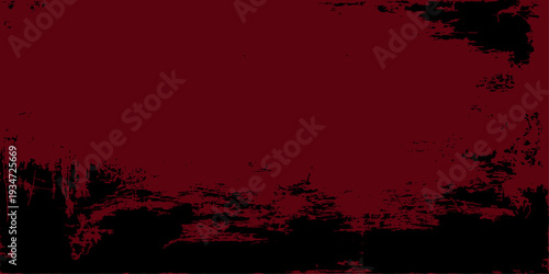 abstract dark red and black grunge texture background with distressed paint splatter brush strokes for gothic design