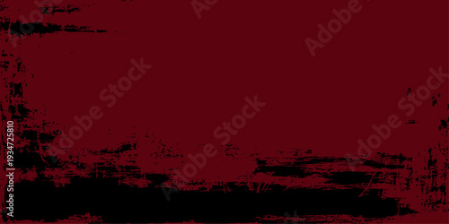 abstract dark red and black grunge texture background with distressed paint splatter brush strokes for gothic design