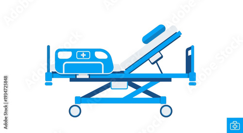 Hospital Bed Illustration Depicting Modern Medical Equipment, Healthcare And Treatment