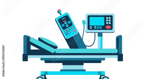 Hospital Bed With Medical Equipment Displaying Vital Signs of A Patient Treatment