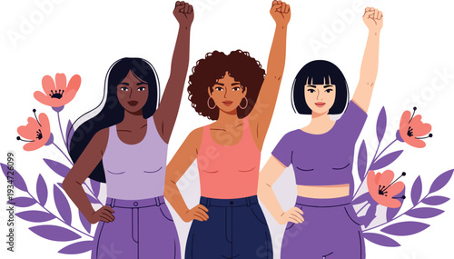 Women's Empowerment: Solidarity Flat Illustration