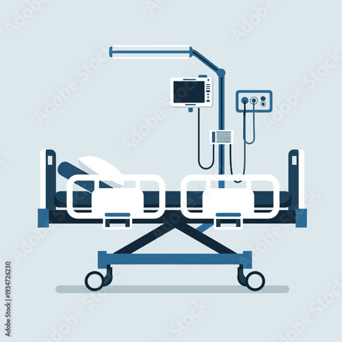Hospital Bedside Apparatus Depicting Modern Healthcare and Treatment in Sterile Environment