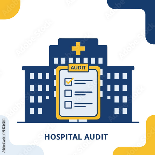 Hospital Building Depicting Healthcare Audit Process, Compliance, and Medical Facility Verification