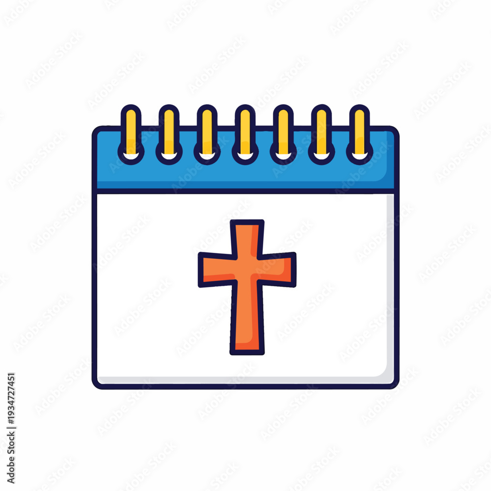 Fototapeta premium Orange Cross on Calendar Page