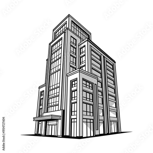 Modern multi storey urban office building.