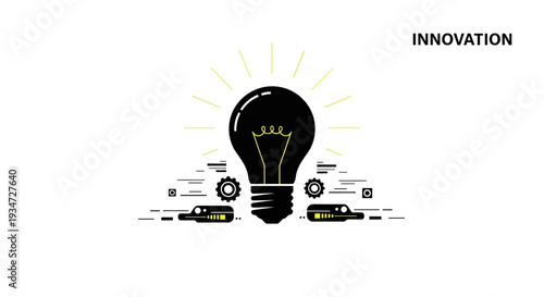 Innovation concept with light bulb.