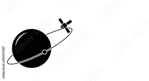 Satellite orbits a black planet.