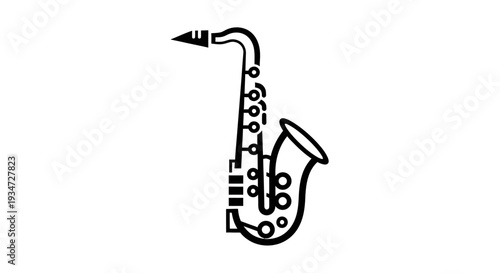 Saxophone instrument with keys and pads.