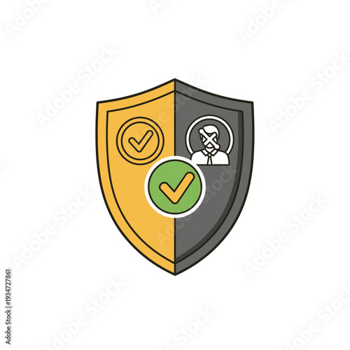 Shield with check marks icons.