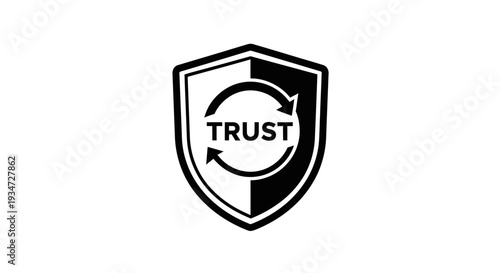 Shield logo with trust text inside.