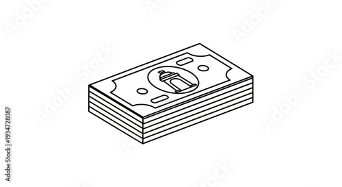 Stack of dollar banknotes illustration.