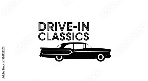 Vintage car logo drive in classics.