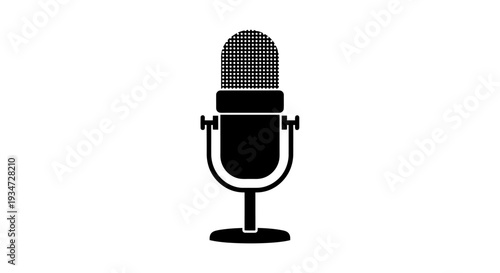 Vintage microphone on a stand.