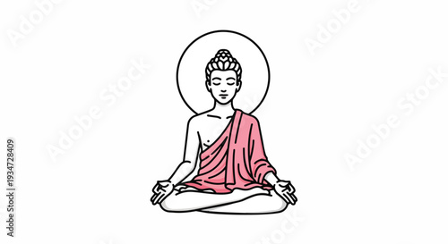 Buddha Meditating in Lotus Pose with Aura