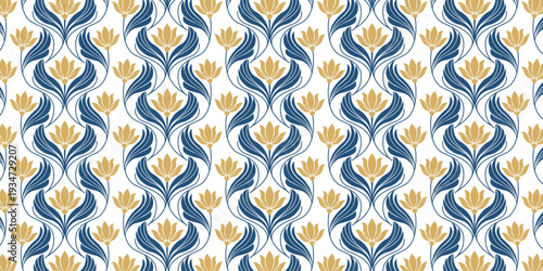 Scandinavian Floral Seamless Pattern Design, vector illustration file