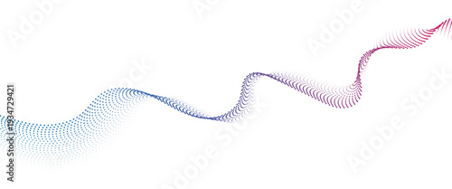 Flowing Dot Wave halftone gradient pattern on transparent background
