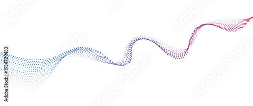 Flowing Dot Wave halftone gradient pattern on transparent background
