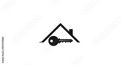 House key logo representing home ownership, security, and real estate concept.