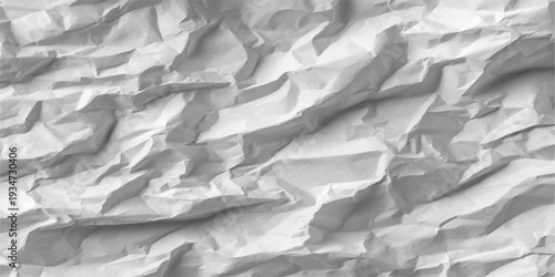 A blank vintage sheet of rough textured paper featuring a crumpled and wrinkled grunge pattern with a creased surface and crushed material design for an old damaged backdrop