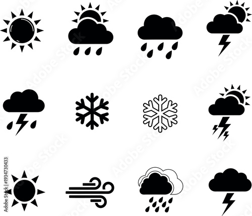Weather icons for forecasting and climate representation
