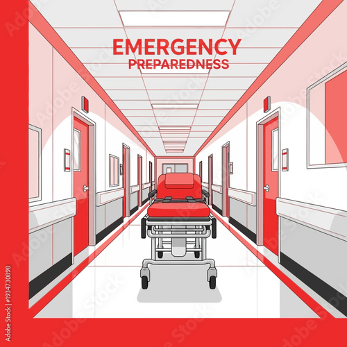 Hospital Corridor Depicting Emergency Preparedness For Healthcare Professionals and Medical